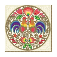 Șervețele eco pentru decoupage Lowicz Round Cutout Gold  - 1 buc