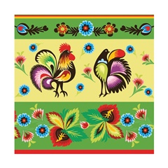 Șervețele eco pentru decoupaj Folklore Roosters Cream & Green - 1 buc