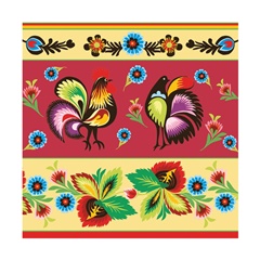 Șervețele eco pentru decoupaj Folklore Roosters Cream & Red - 1 produs
