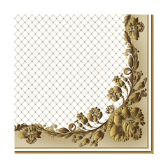 Servetele eco pentru decoupaj Gold Frame and Net on Beige - 1 buc