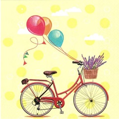 Șervețele pentru decoupage Bicycle with Balloons - 1 buc