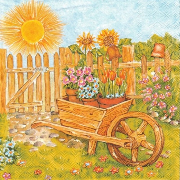Șervețele pentru decoupage Blooming Garden - 1 piesă
