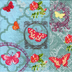Șervețele pentru DECOUPAGE - Butterfly Garden - 1 buc