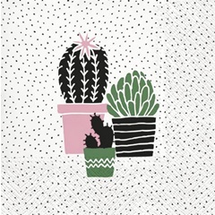 Servetele pentru decoupage Cactus on Dots rose - 1 buc