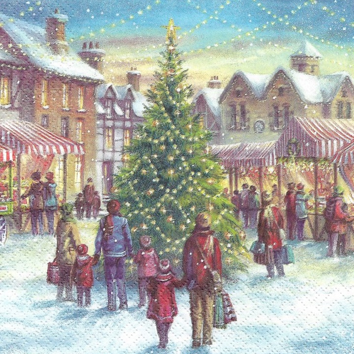 Servetele pentru decoupage Christmas Market - 1 buc