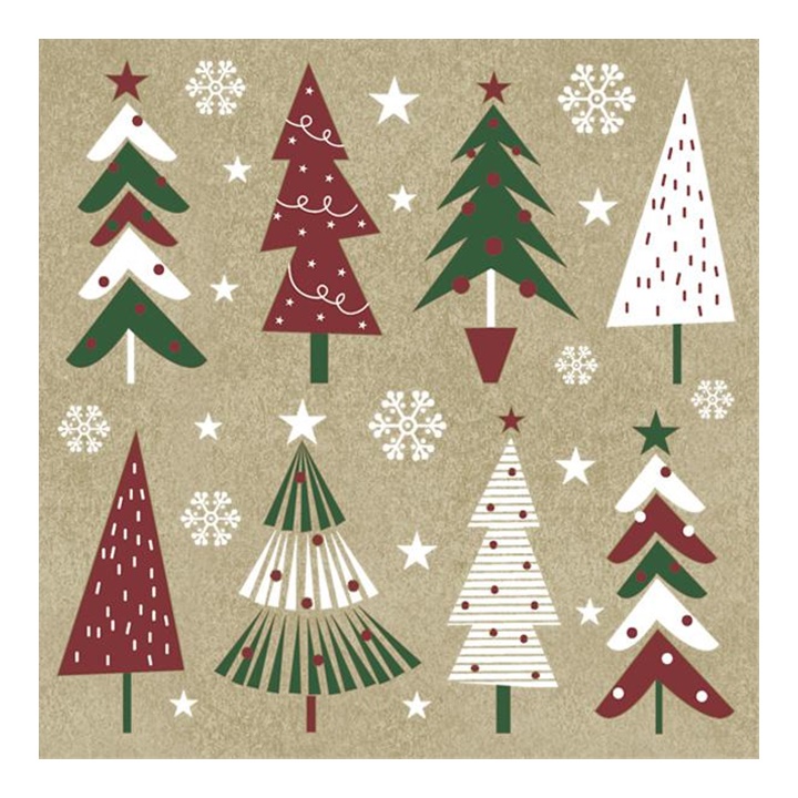 Servetele pentru decoupage Christmas Trees - 1 buc