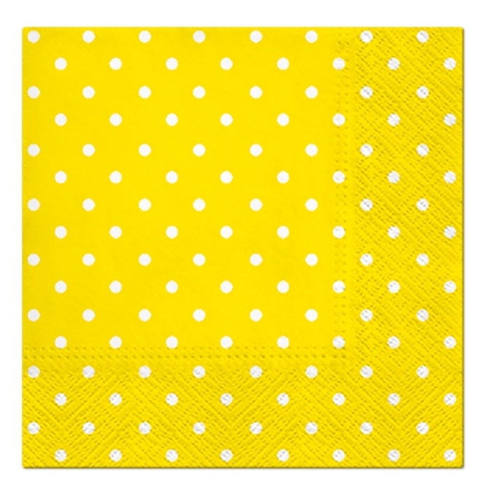Șervețele pentru decoupage cocktail Yellow Dots - 1 piesă