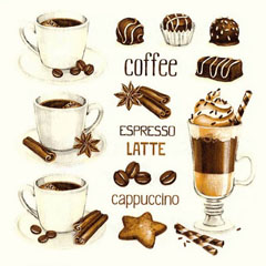 Șervețele pentru DECOUPAGE - Coffe & Chocolate - 1 buc