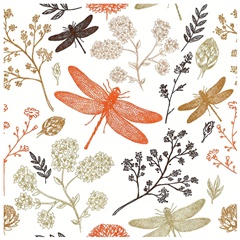 Servetele pentru decoupage Dragonflies and Herbs - 1 buc