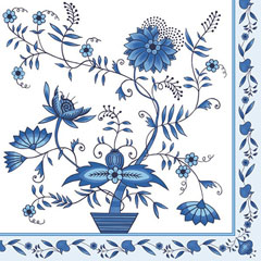 Șervețele pentru DECOUPAGE -  Flori albastre - 1 buc