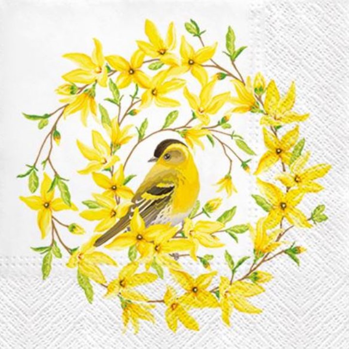 Șervețele pentru decoupage Forsythia & Bird - 1 buc