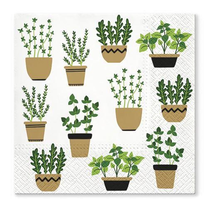 Șervețele pentru decoupage Herbs in Pot - 1 piesă