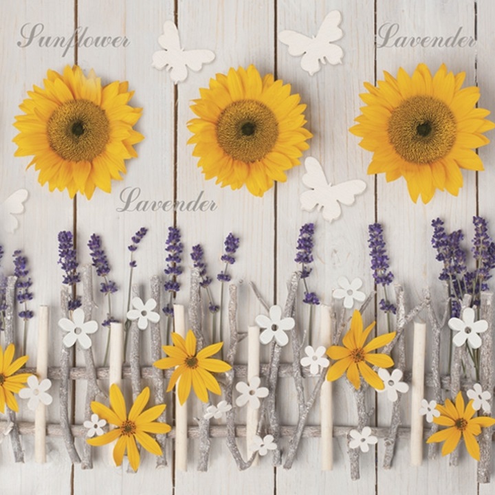 Servetele pentru decoupage Lavender and Sunflower Composition - 1 buc