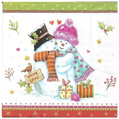 Servetele pentru decoupage Lovely snowmen 1 bucata