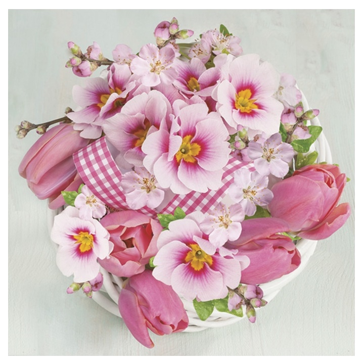 Șervețele pentru decoupage Pink Bunch - 1 piesă