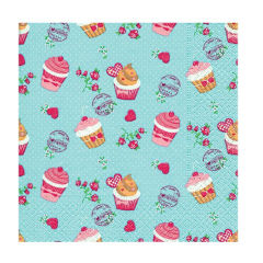 Șervețele pentru decoupage - Pink cupcakes - 1 produs
