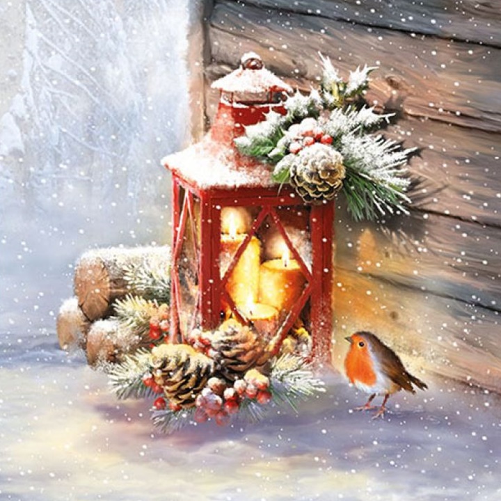 Șervețele pentru decoupage Robin by Lantern - 1 buc