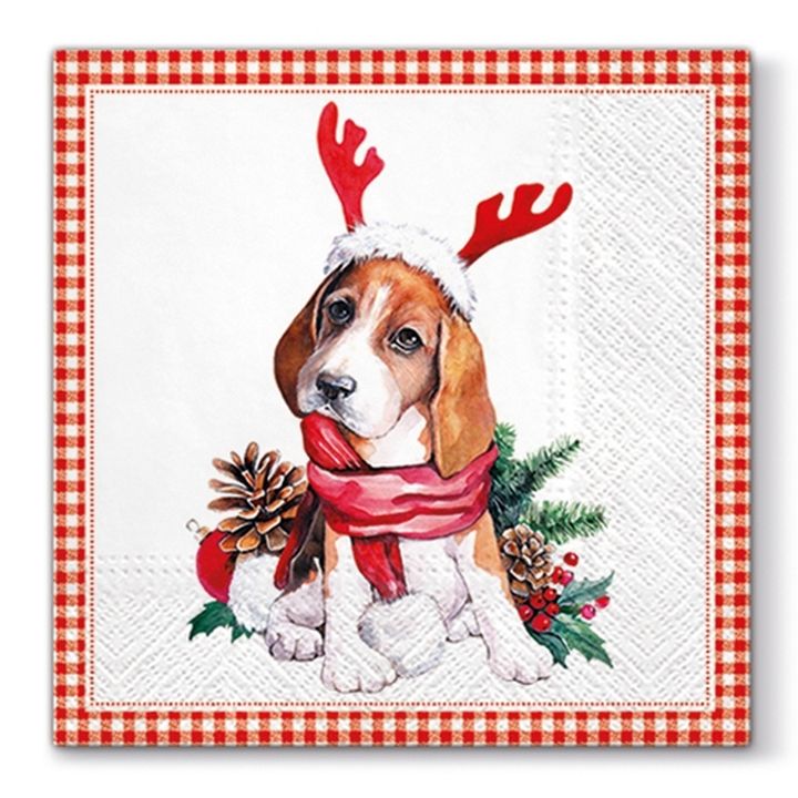 Servetele pentru decoupage Santa dog - 1 buc