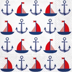Șervețele pentru decoupage Ships & Anchors - 1 buc