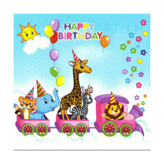 Șervețele pentru decoupage - Trenuleț Happy Birthday - 1 produs