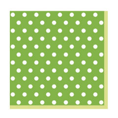 Șervețele pentru decoupage - Verde cu puncte albe - 1 produs