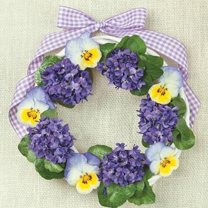Șervețele pentru decoupage Violets Wreath - 1 piesă