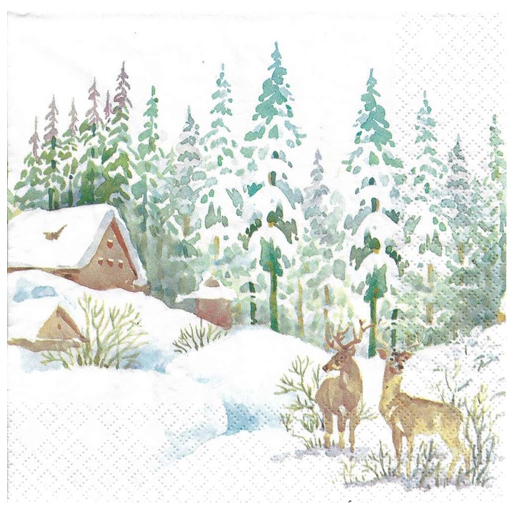 Șervețele pentru DECOUPAGE Winter Scene - 1 buc