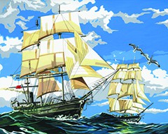 SET creativ pentru pictura pe panza - Sailboat