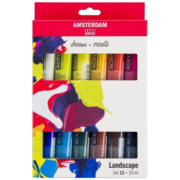 Set culori acrilice AMSTERDAM dream and create Landscape 12 x 20 ml