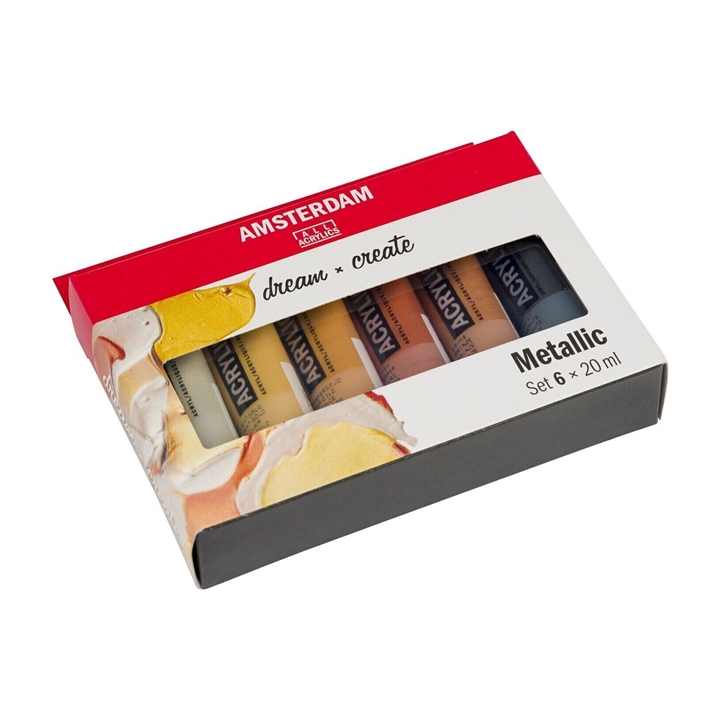 Set culori acrilice AMSTERDAM dream and create Metallic 6 x 20 ml
