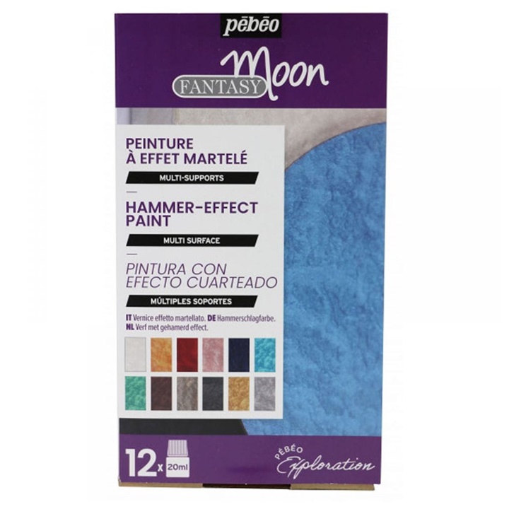 Set culori Pebeo Fantasy Moon Hammer-effect - 12 x 20 ml