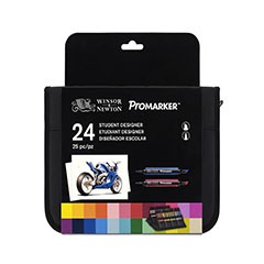 Set de 25 markere Winsor & Newton Promarkers într-un penar
