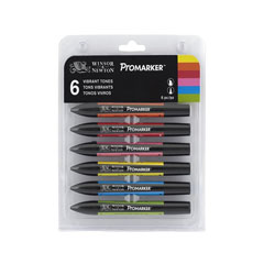 Set de 6 markere Winsor & Newton Promarkers - culori intense