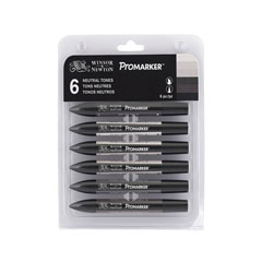 Set de 6 markere Winsor & Newton Promarkers - culori neutre