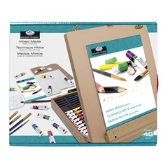 Set de artă Mixed Media în cutie din lemn, 48 de piese