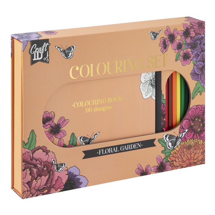 Set de colorat cu tematică florală