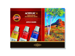 Set de culori acrilice KOH-I-NOOR / 6 x 16 ml