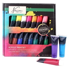 Set de culori acrilice Nassau Fine Art 18 x 36 ml