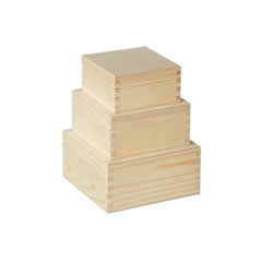 Set de cutii de lemn pentru decorare - 3 părți