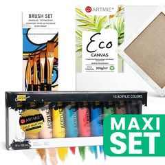 Set de început pentru pictori - Acrilic, pensule și set de pânză