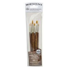 Set de perii Gold Taklon de la Royal & Langnickel, pachet de 6