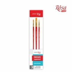 Set de perii ROSA Start 3 buc sintetice | plat nr. 8, 12, rotund nr. 6