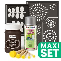 Set de renovare a mobilierului cu vopsea spray argintie - maro