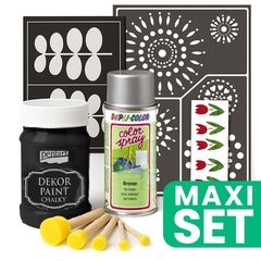 Set de renovare a mobilierului cu vopsea spray argintie - negru