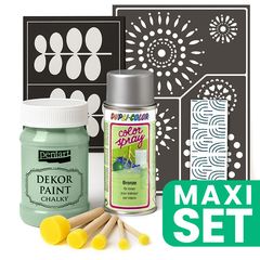 Set de renovare a mobilierului cu vopsea spray argintie - Pistachio