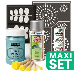 Set de renovare a mobilierului cu vopsea spray argintie - turcoaz