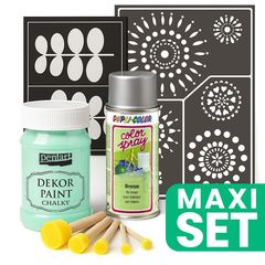 Set de renovare a mobilierului cu vopsea spray argintie - verde mentă