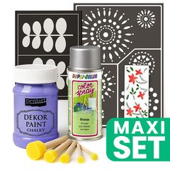 Set de renovare a mobilierului cu vopsea spray argintie - violet