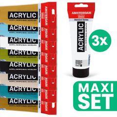 Set de vopsele acrilice Amsterdam cu alb titan