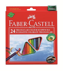 Set ECO creioane colorate triunghiulare  - 24 culori